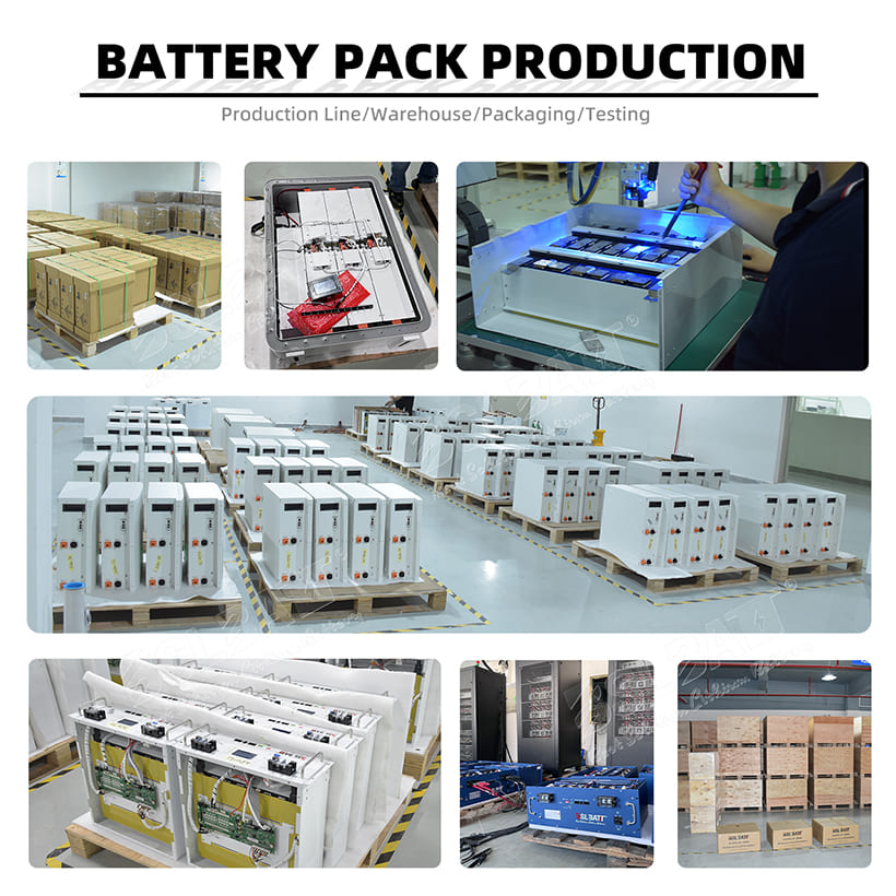 solar battery manufacturer BSLBATT Production display